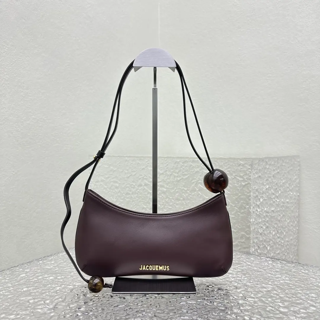 Jacquemus Style Brown Leather Crossbody Bag Lookbook Reference image 2