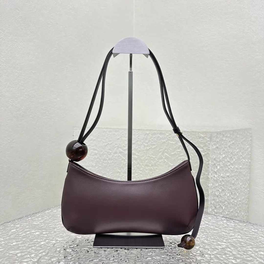 Jacquemus Style Brown Leather Crossbody Bag Lookbook Reference image 4