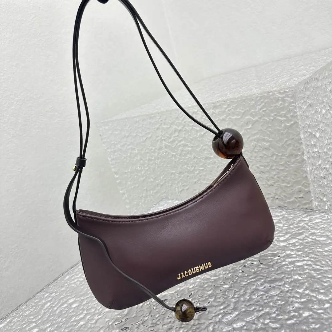 Jacquemus Style Brown Leather Crossbody Bag Lookbook Reference image 5