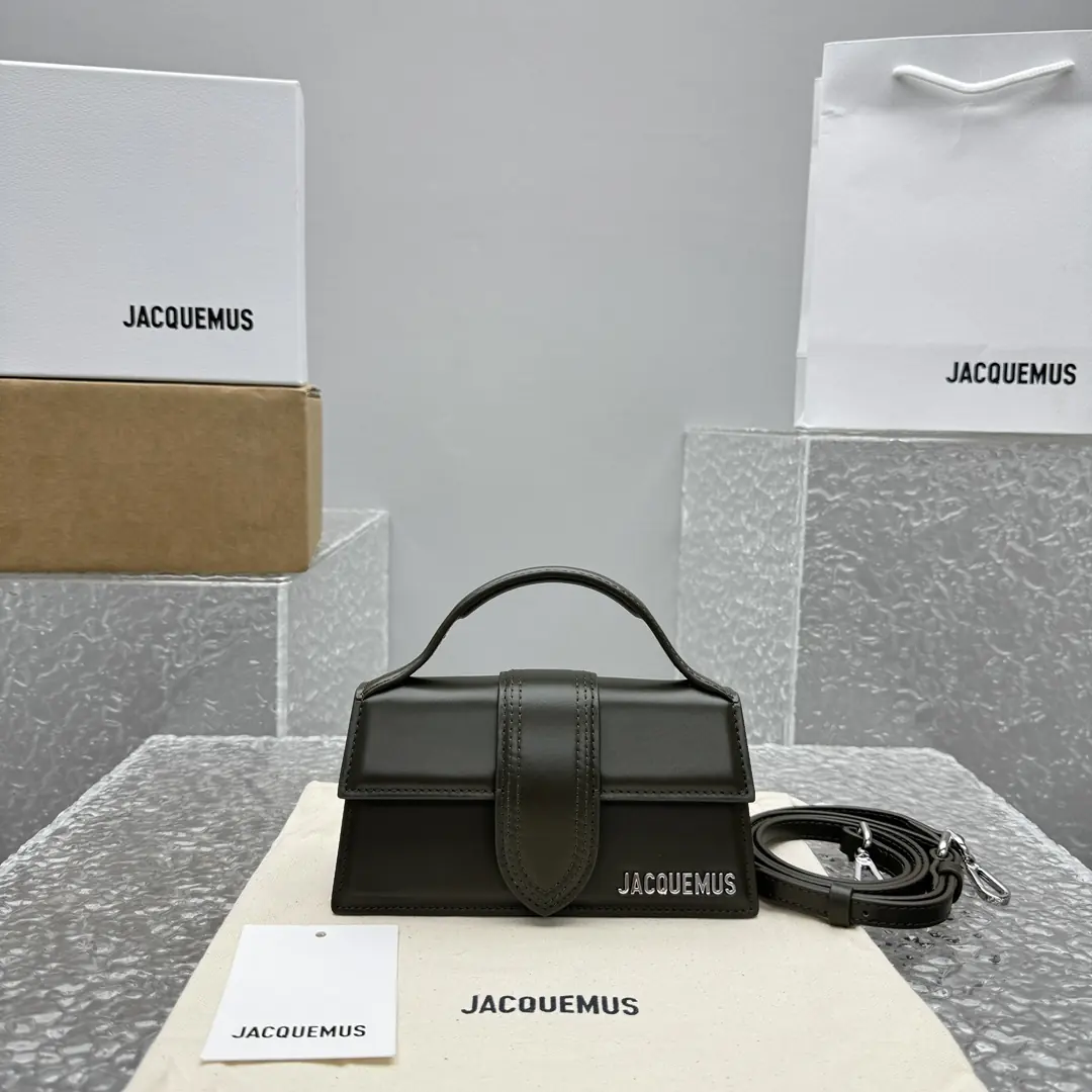 Jacquemus Style Green Leather Crossbody Bag Lookbook Reference image 1