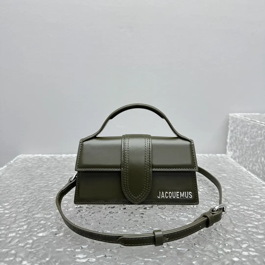 Jacquemus Style Green Leather Crossbody Bag Lookbook Reference image 2