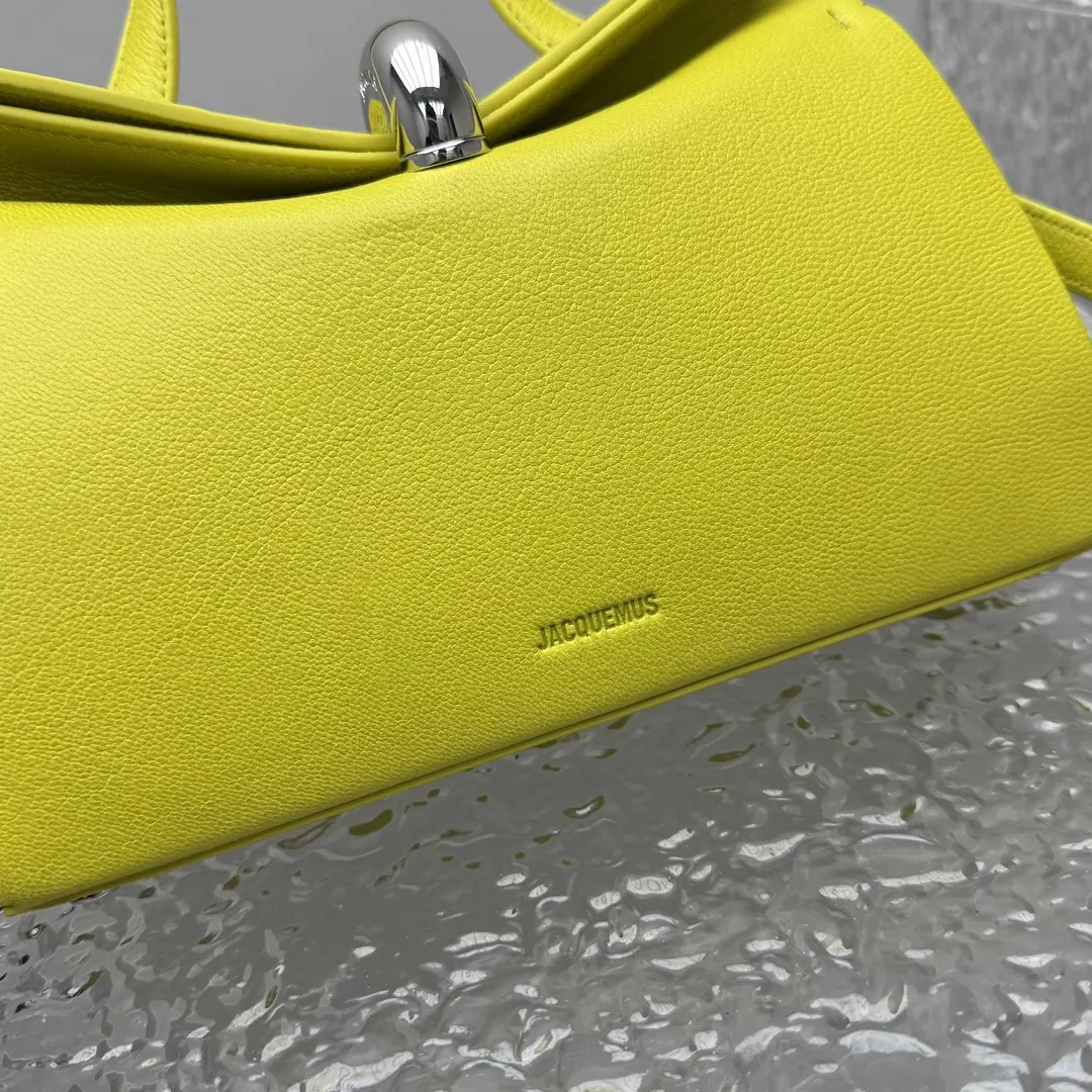 Jacquemus Style Green Leather Top Handle Bag Lookbook Reference image 5