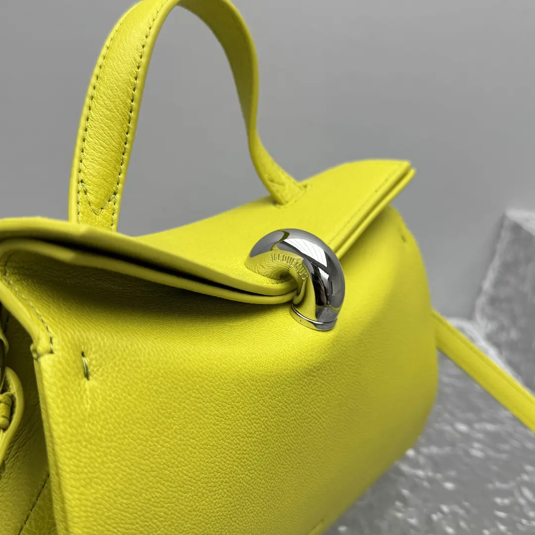 Jacquemus Style Green Leather Top Handle Bag Lookbook Reference image 6