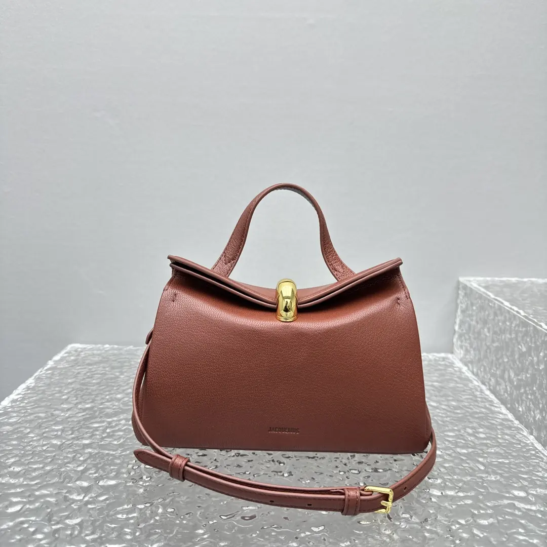 Jacquemus Style Red Leather Top Handle Bag Lookbook Reference image 2