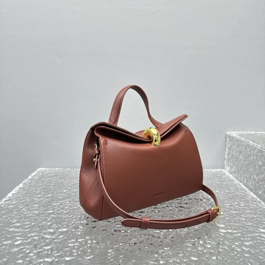 Jacquemus Style Red Leather Top Handle Bag Lookbook Reference image 3