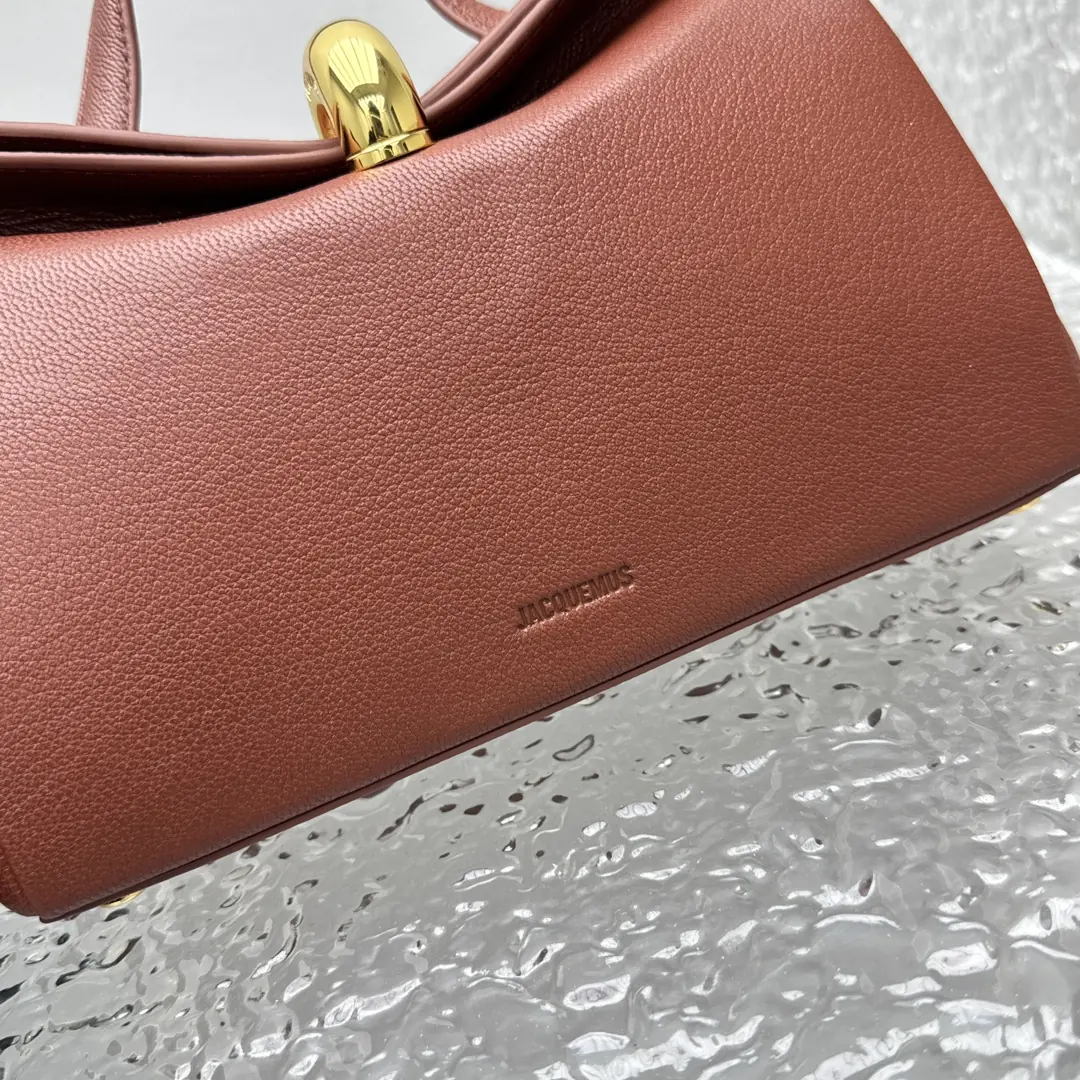 Jacquemus Style Red Leather Top Handle Bag Lookbook Reference image 5