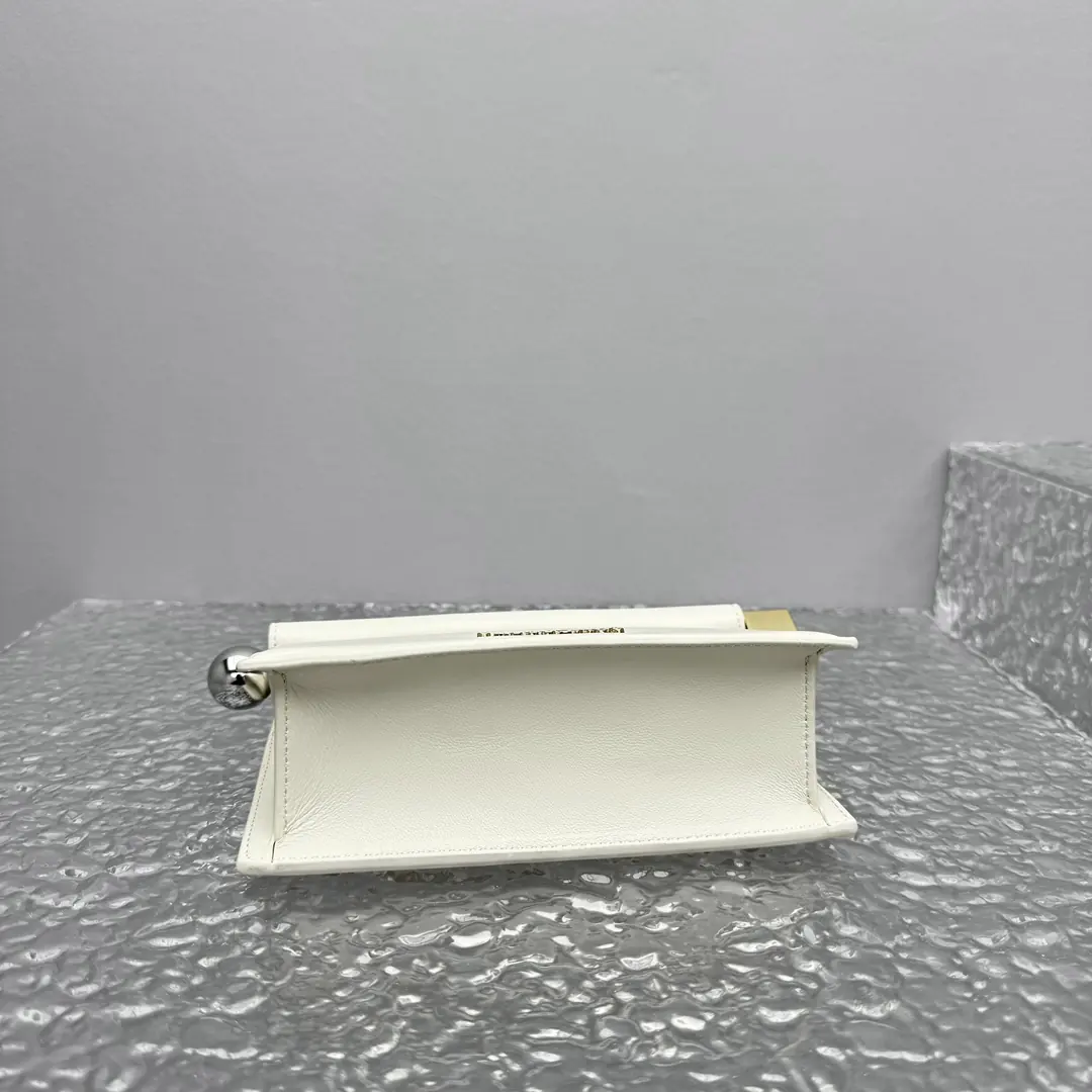 Jacquemus Style White Leather Clutch Lookbook Reference image 5