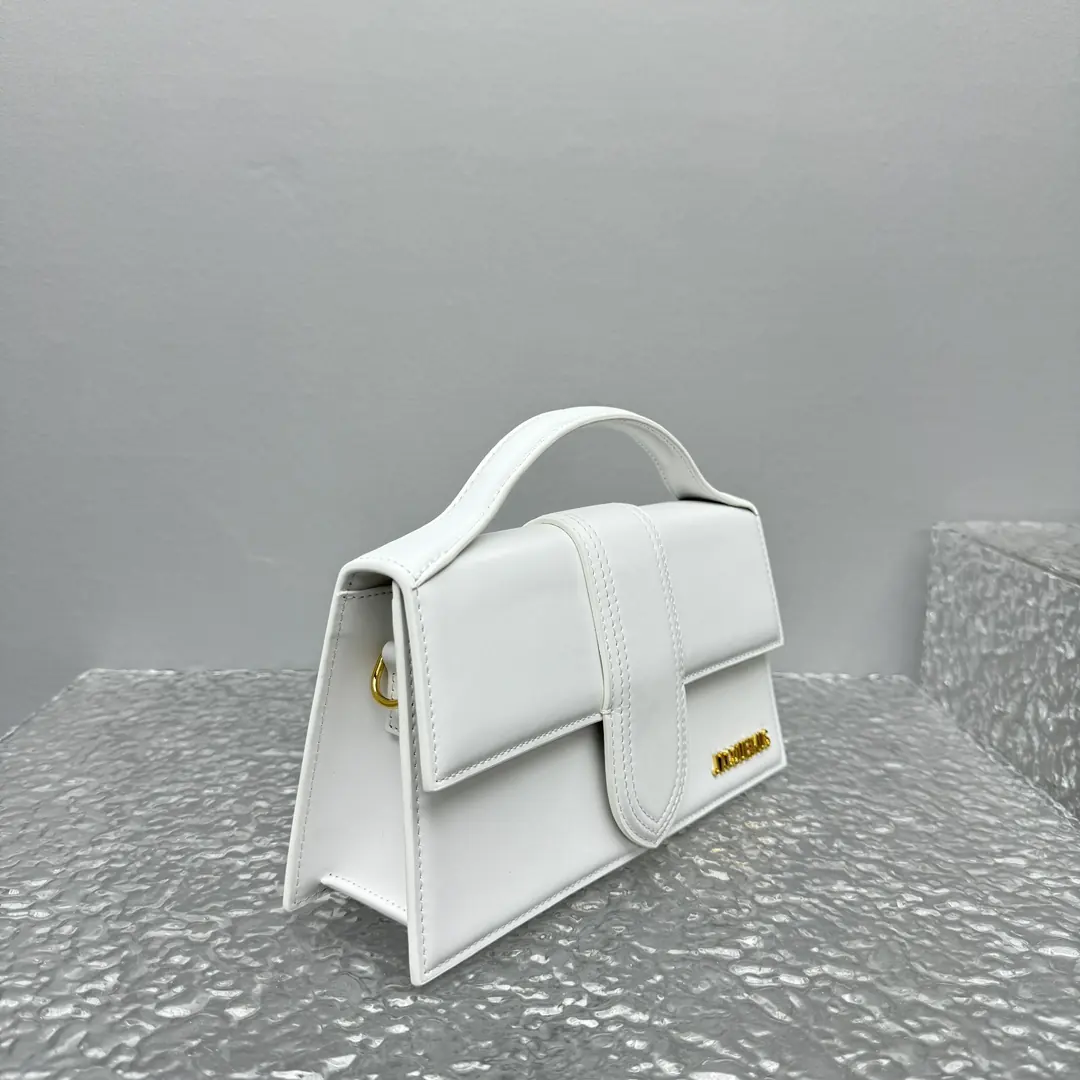 Jacquemus Style White Leather Crossbody Bag Lookbook Reference image 2