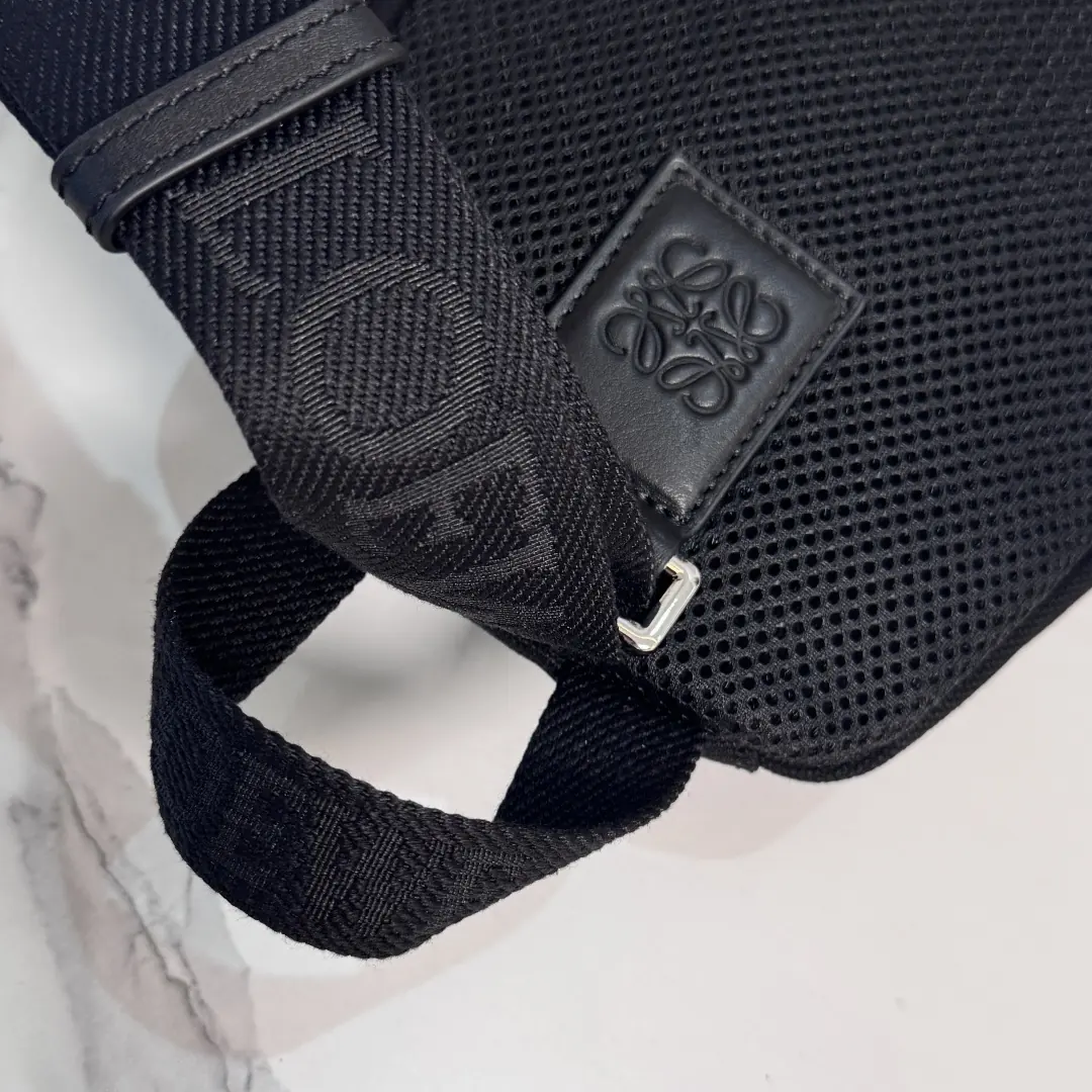 Loewe Style Black Canvas Top Handle Bag Lookbook Reference image 6