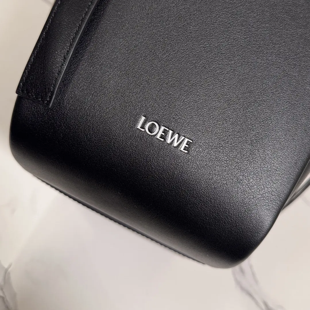 Loewe Style Black Leather Shoulder Bag Lookbook Reference image 5