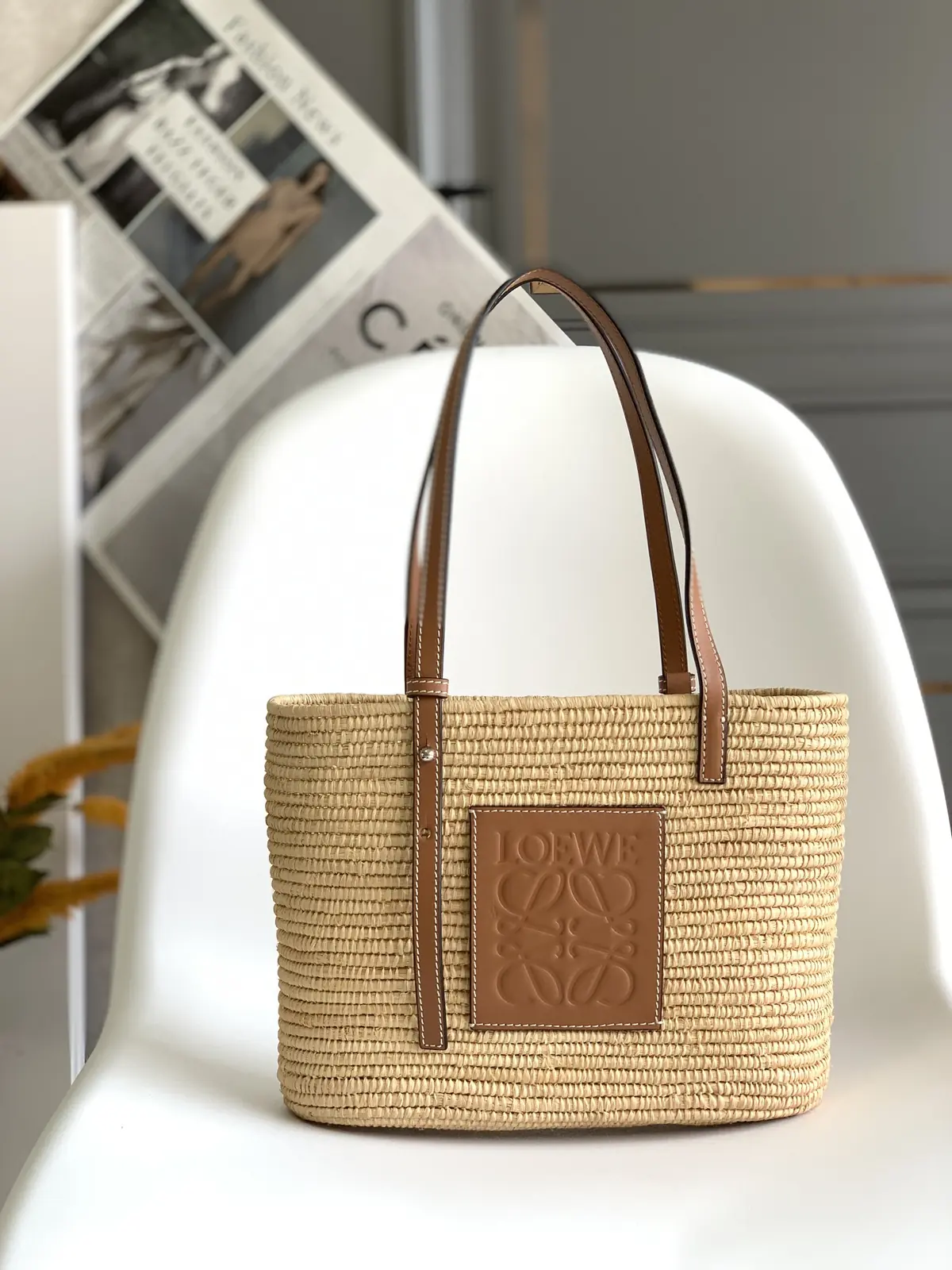 Loewe Style Brown Leather Shoulder Bag Lookbook Reference image 1