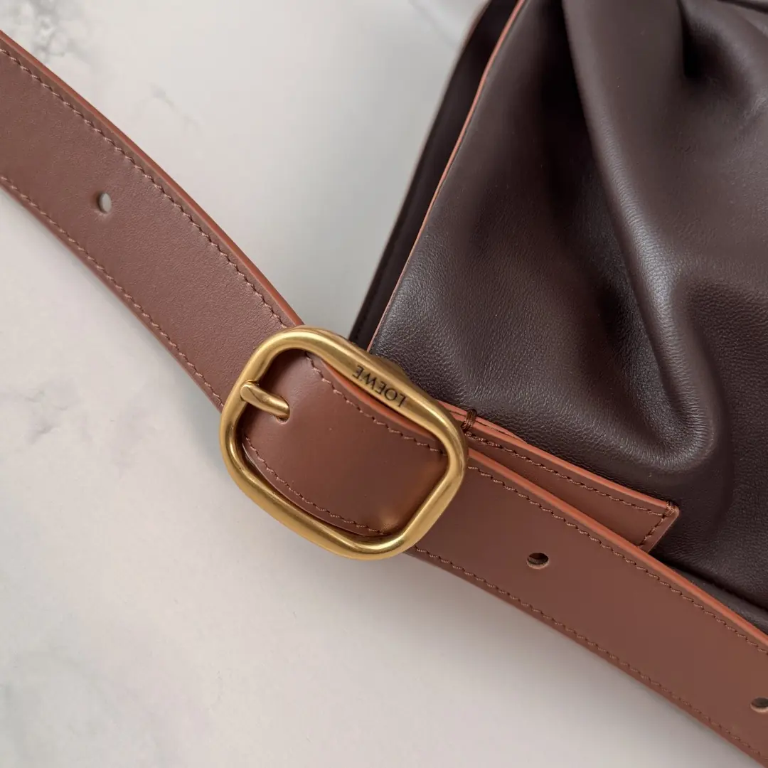 Loewe Style Brown Leather Shoulder Bag Lookbook Reference image 6