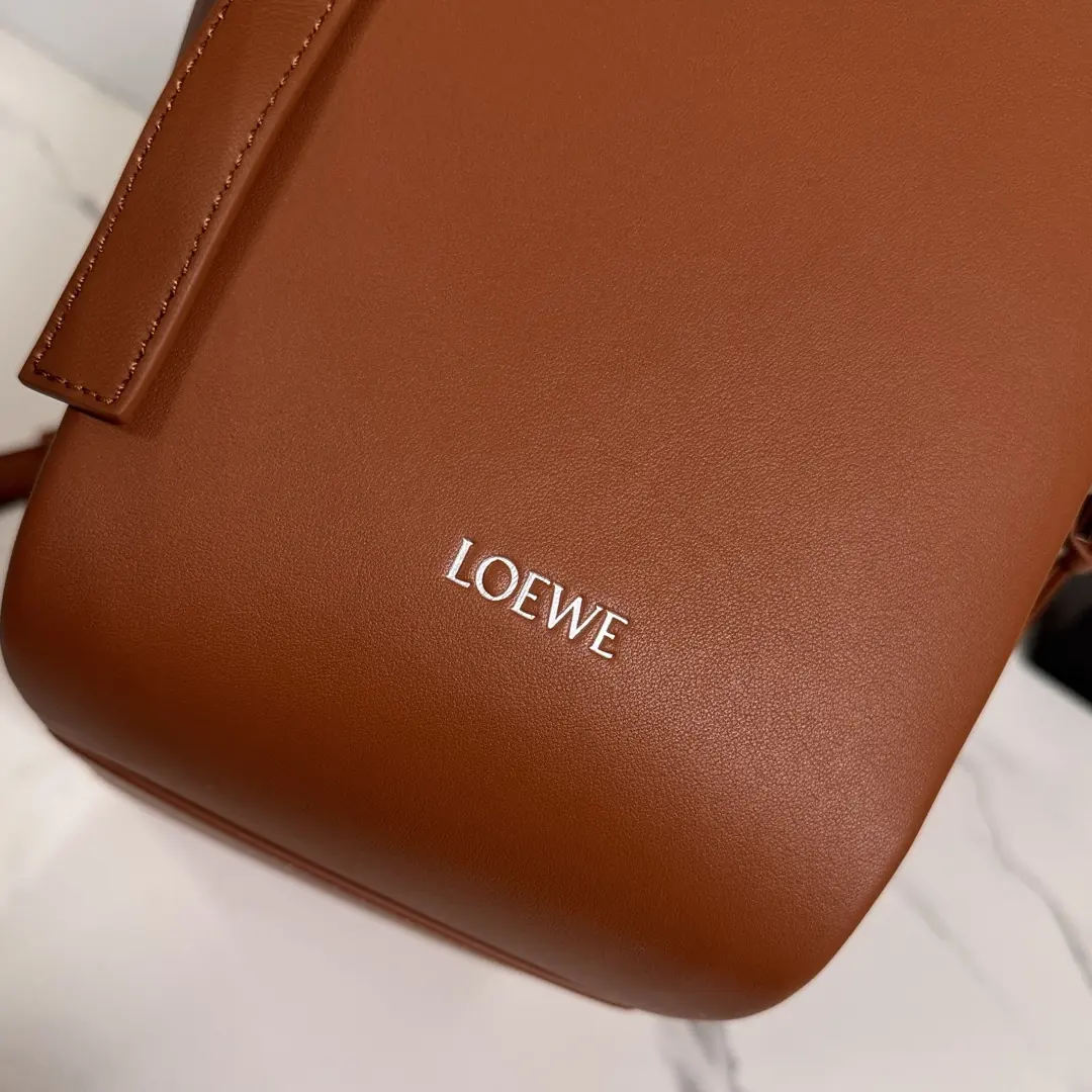 Loewe Style Brown Leather Shoulder Bag Lookbook Reference image 6