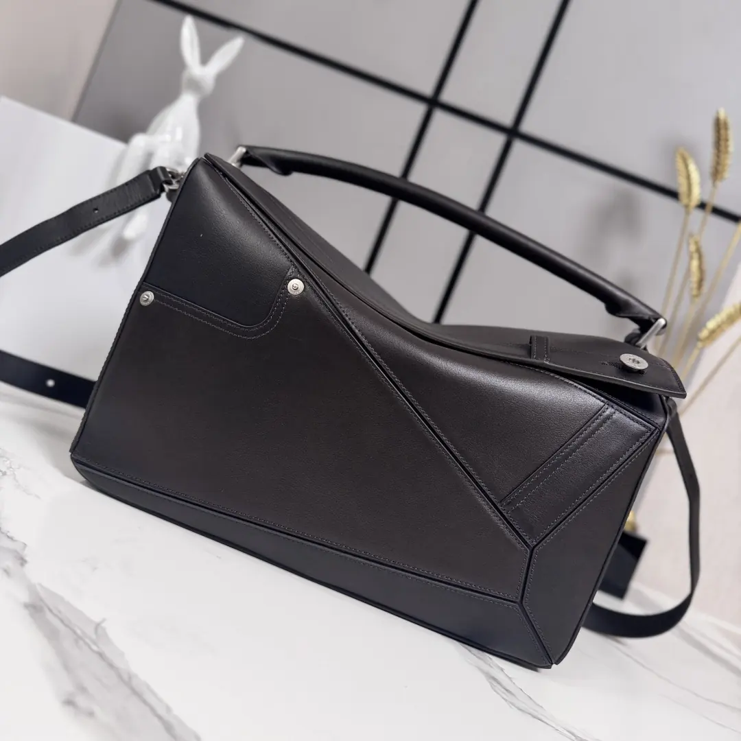 Loewe Style Brown Leather Top Handle Bag Lookbook Reference image 1