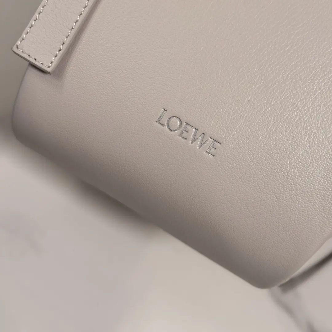 Loewe Style Grey Leather Shoulder Bag Lookbook Reference image 4