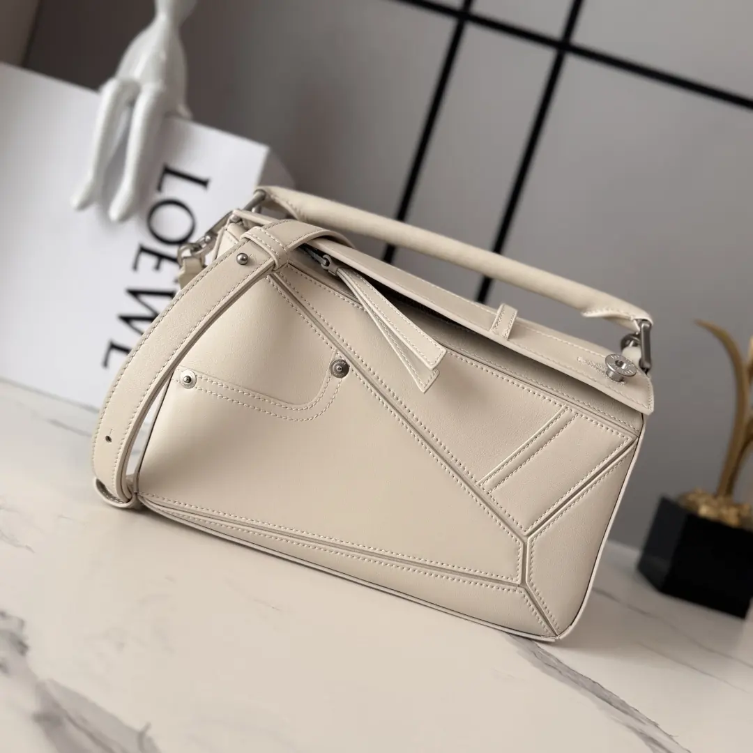Loewe Style Grey Leather Top Handle Bag Lookbook Reference image 1