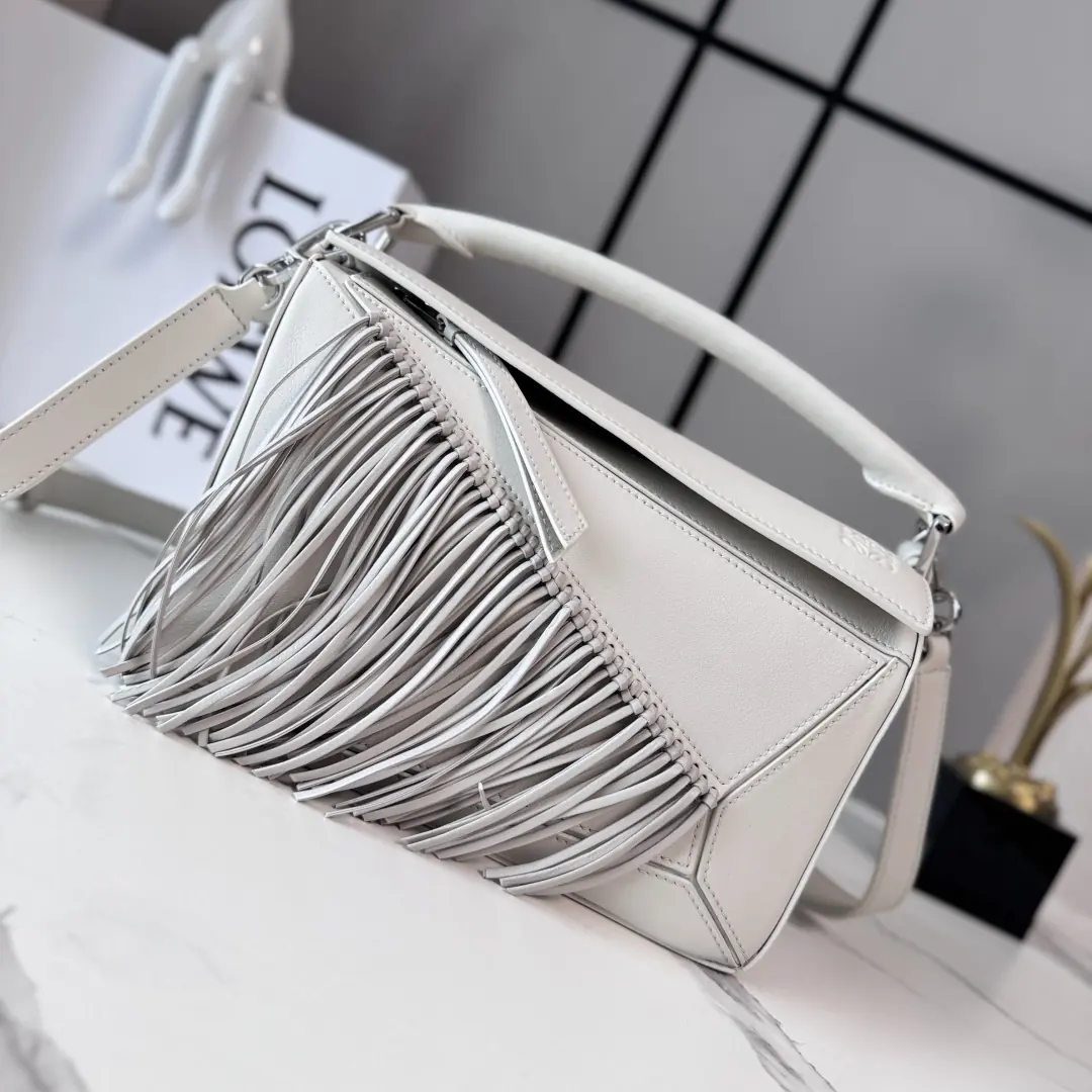 Loewe Style Grey Leather Wallet Lookbook Reference image 1