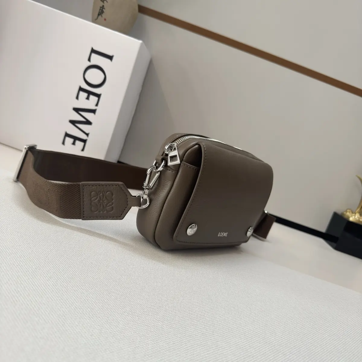 Loewe Style Leather Messenger Bag Lookbook Reference image 2