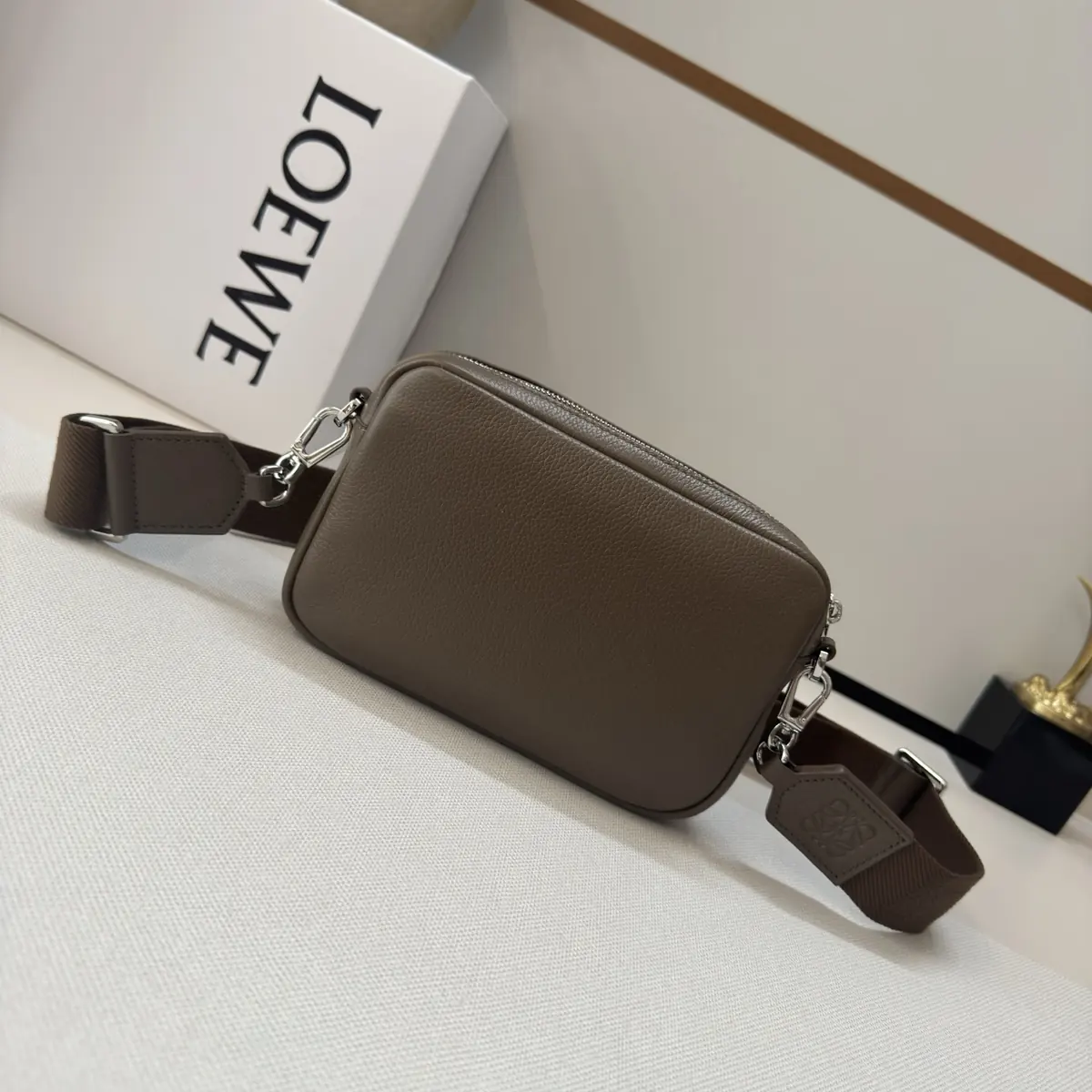 Loewe Style Leather Messenger Bag Lookbook Reference image 3