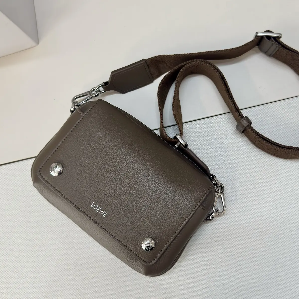 Loewe Style Leather Messenger Bag Lookbook Reference image 5