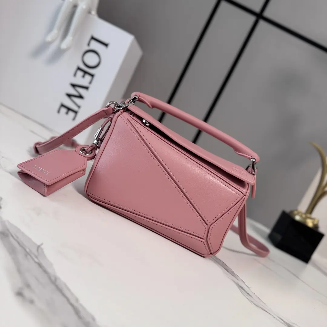 Loewe Style Pink Leather Top Handle Bag Lookbook Reference image 1