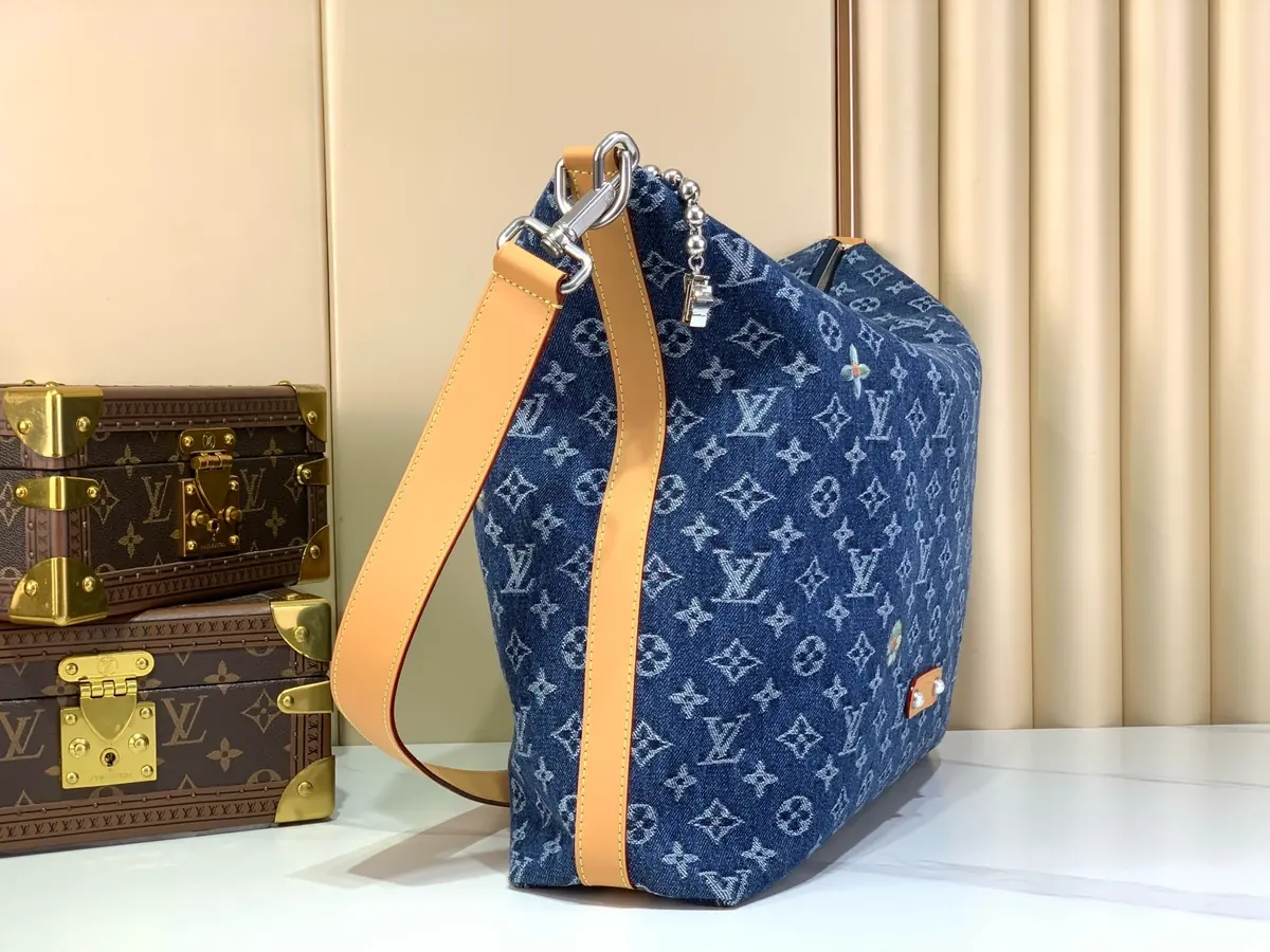 LV Style Beige Denim Hobo Bag style reference detail image 2 from source 787731