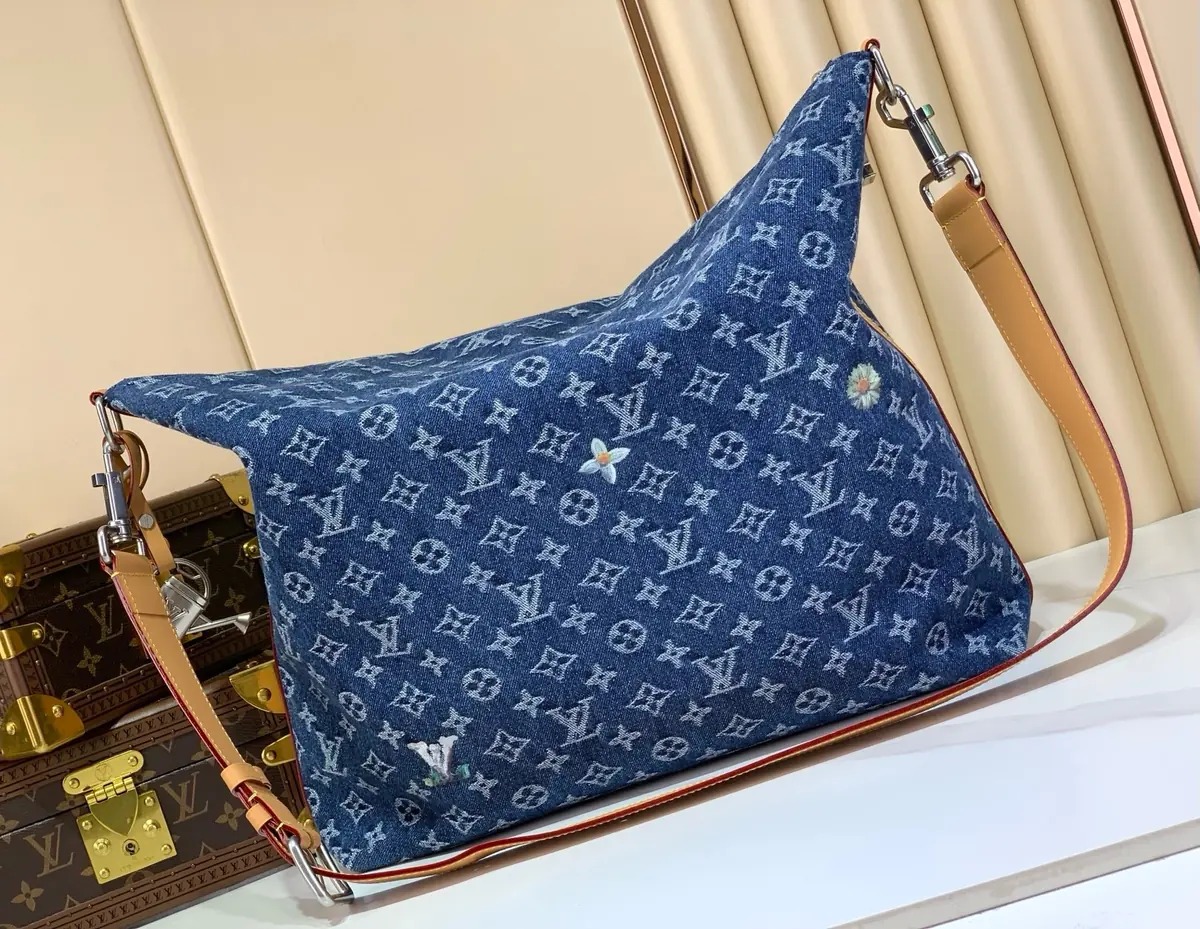 LV Style Beige Denim Hobo Bag style reference detail image 3 from source 787731