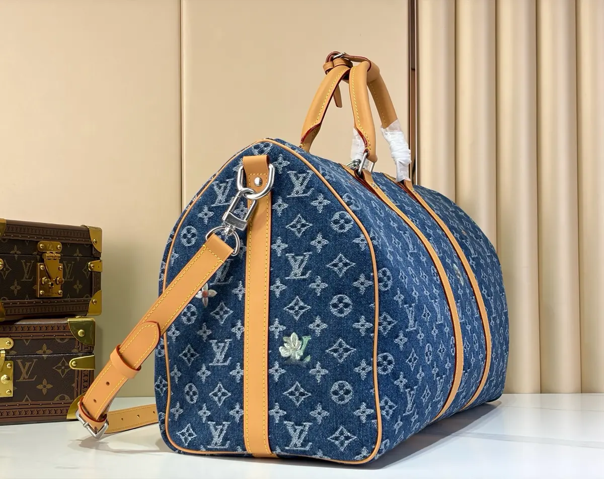 LV Style Beige Denim Travel Bag style reference detail image 2 from source 787730