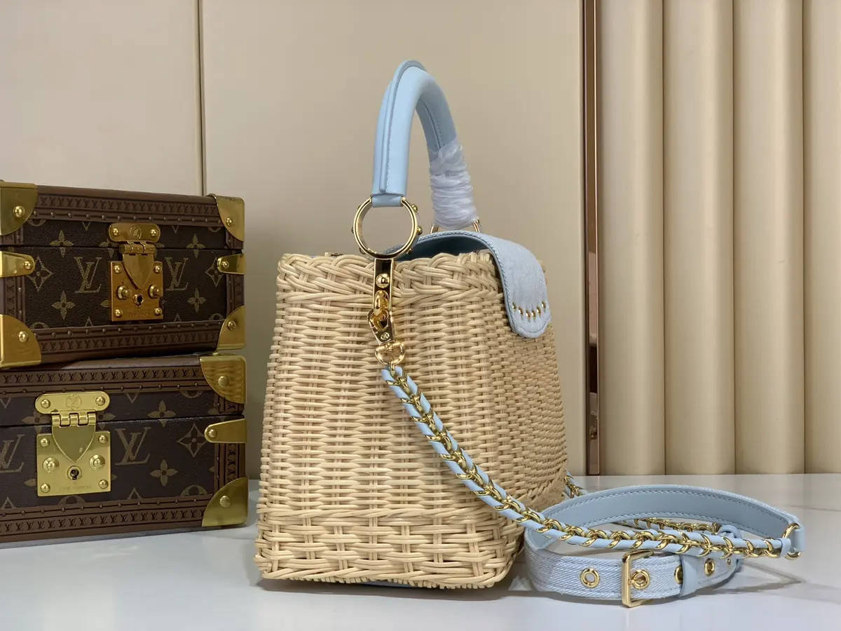 LV Style Beige Leather Chain Bag Lookbook Reference image 2