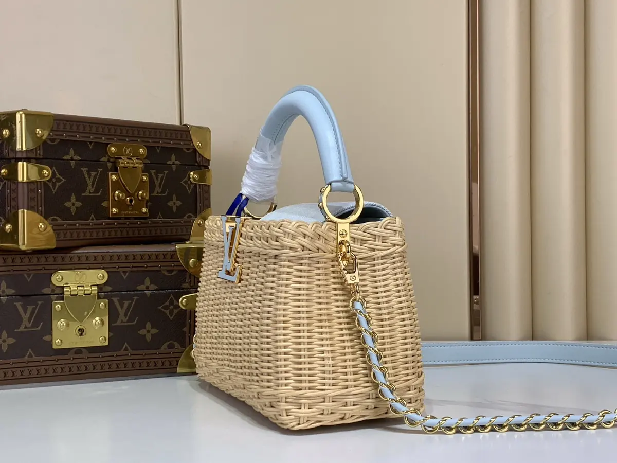 LV Style Beige Leather Chain Bag Lookbook Reference image 2