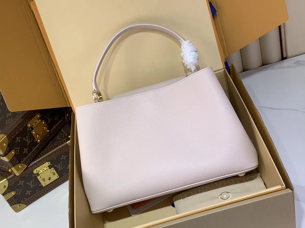 LV Style Beige Leather Crossbody Bag Lookbook Reference image 3