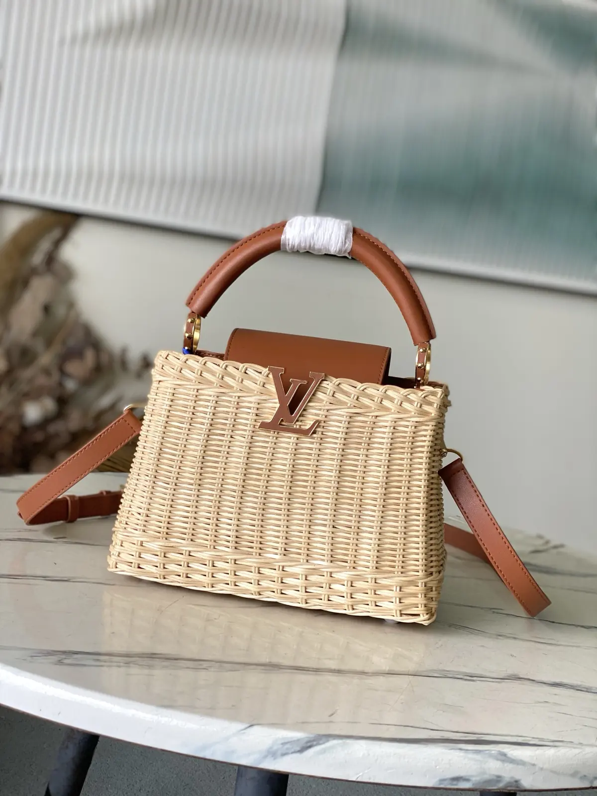 LV Style Beige Leather Crossbody Bag Lookbook Reference image 1