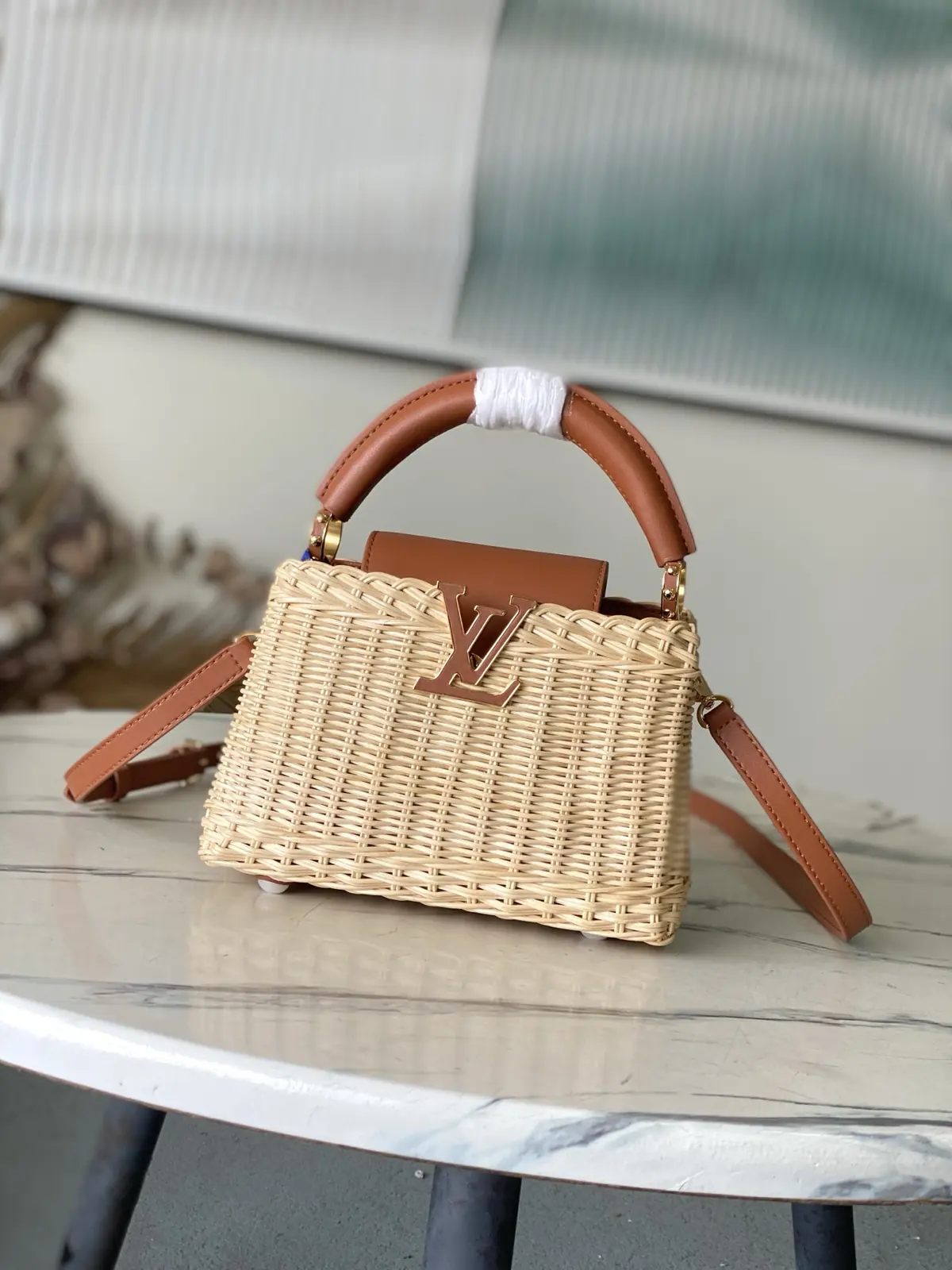 LV Style Beige Leather Crossbody Bag Lookbook Reference image 1