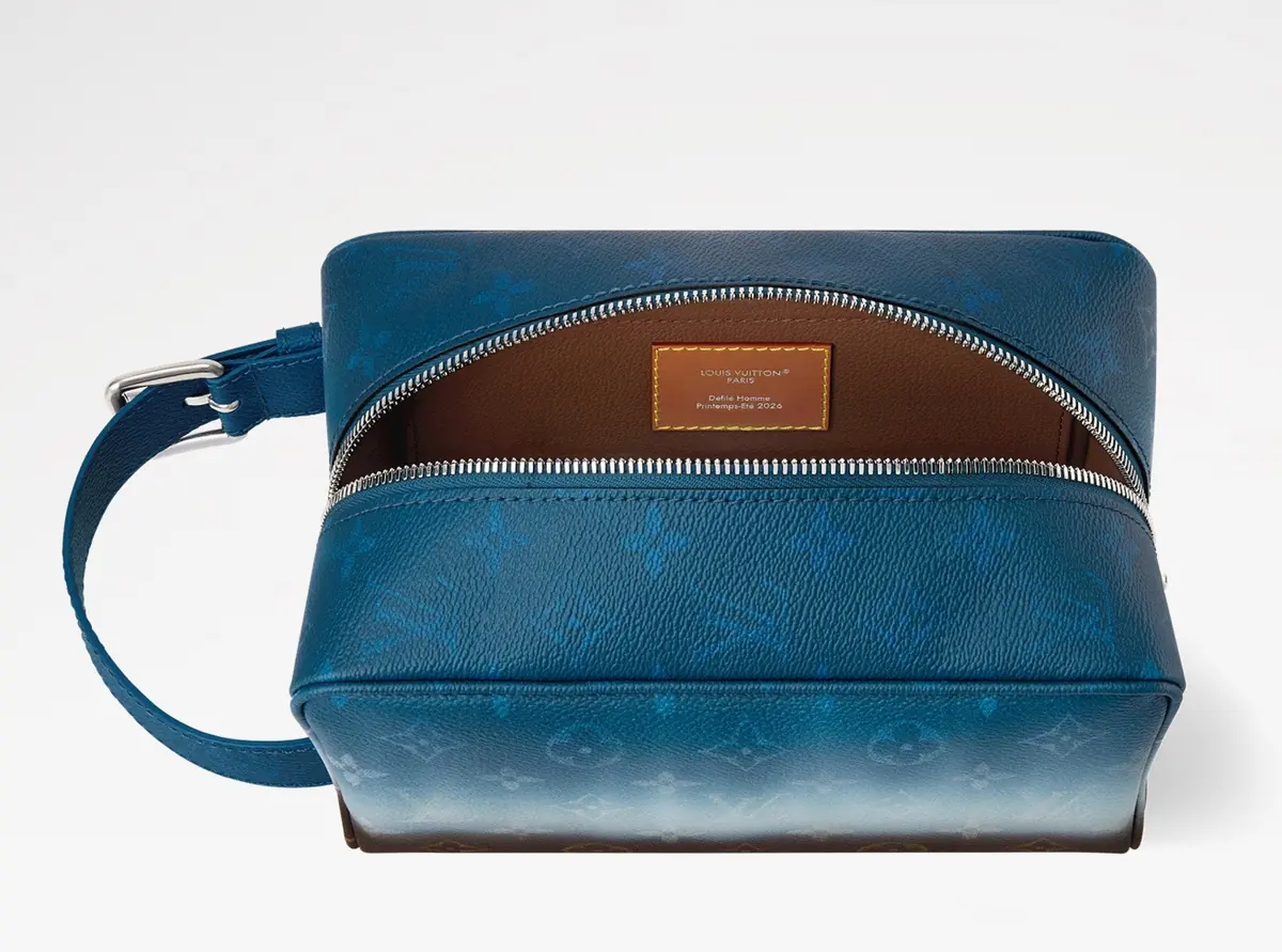 LV Style Beige Leather Toiletry Bag Lookbook Reference image 3