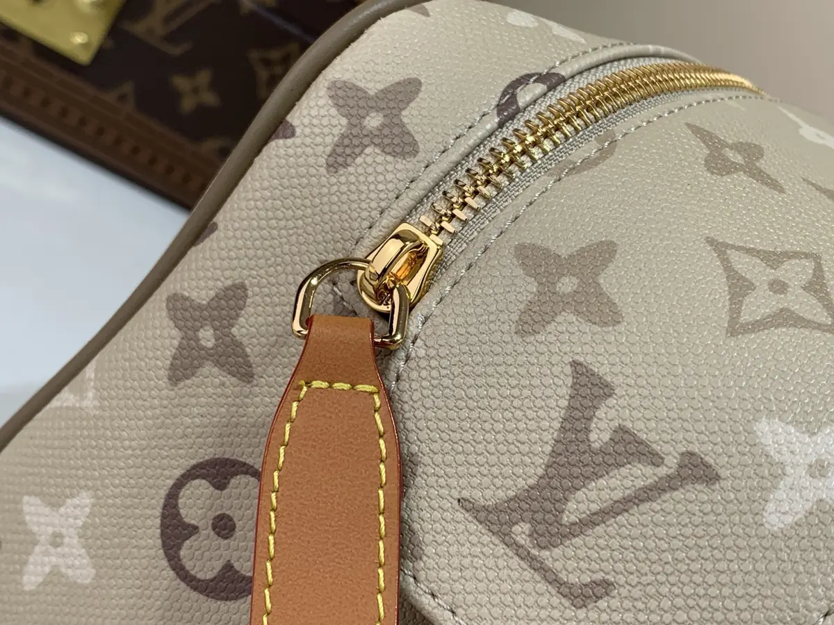 LV Style Beige Leather Toiletry Bag Lookbook Reference image 6