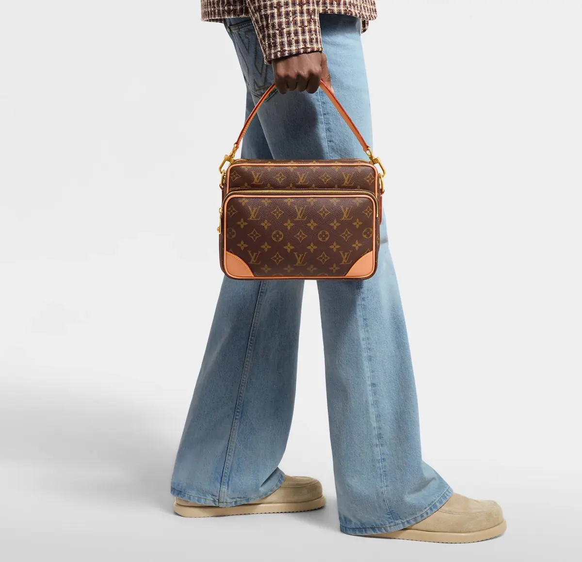 LV Style Beige Leather Top Handle Bag Lookbook Reference image 5