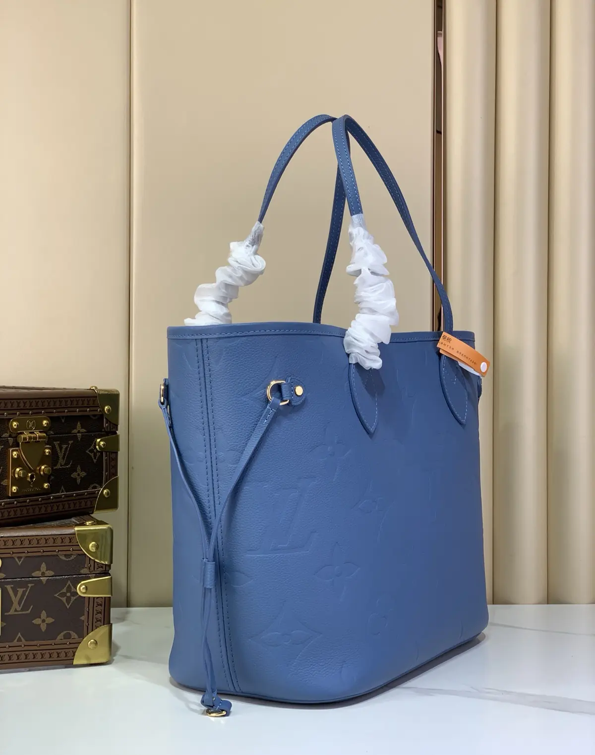 LV Style Beige Leather Top Handle Bag Lookbook Reference image 2