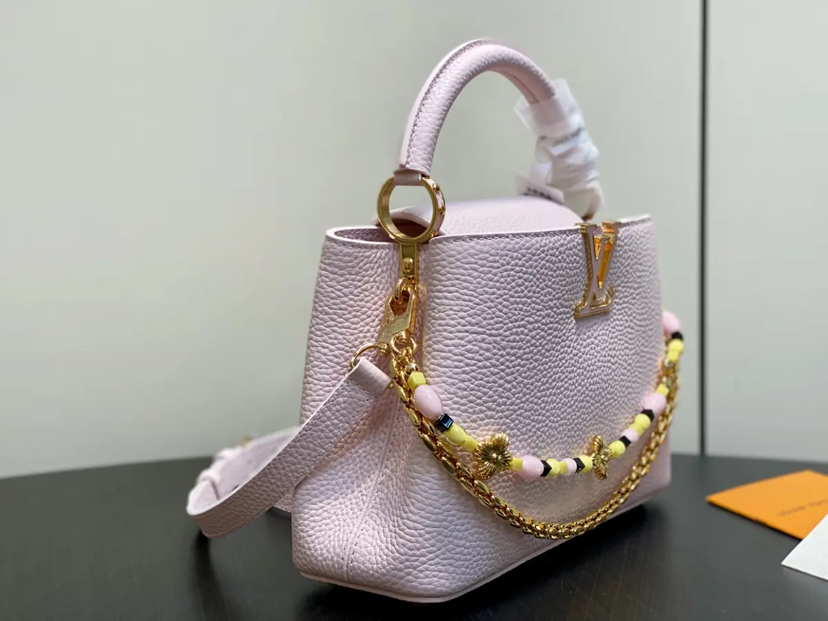 LV Style Beige Leather Top Handle Bag style reference detail image 2 from source 787686