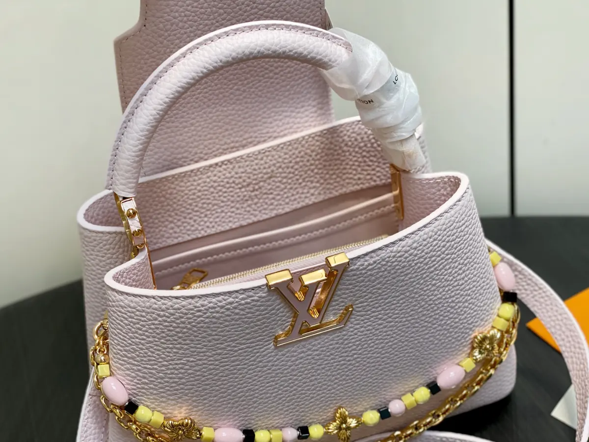 LV Style Beige Leather Top Handle Bag style reference detail image 9 from source 787686