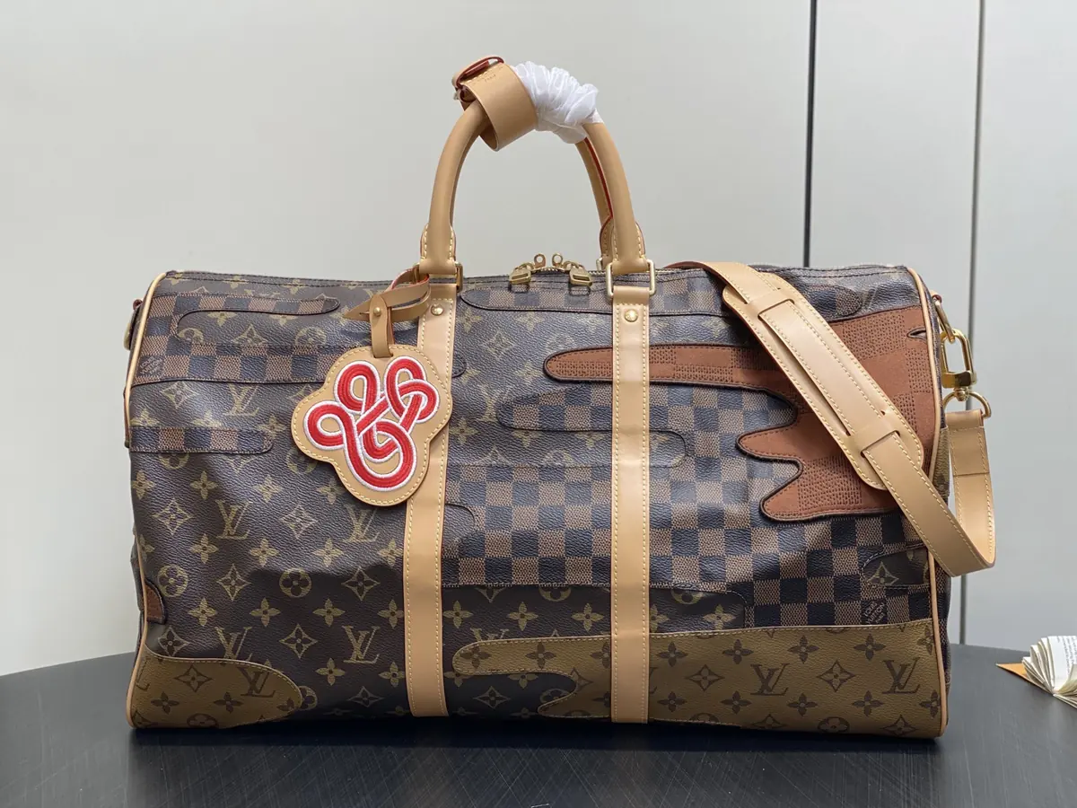 LV Style Beige Leather Travel Bag Bags Travel Bag detail image 1 from source 738339