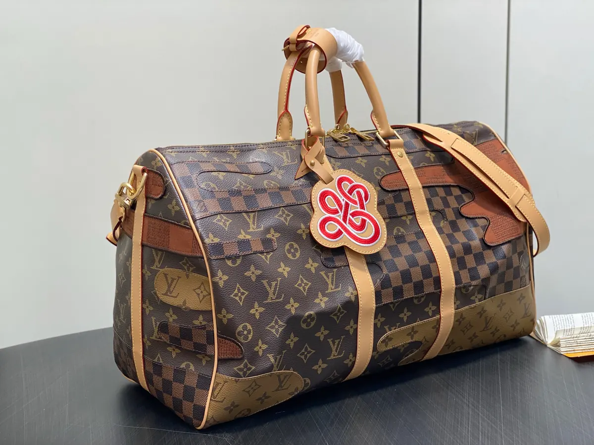LV Style Beige Leather Travel Bag Bags Travel Bag detail image 2 from source 738339