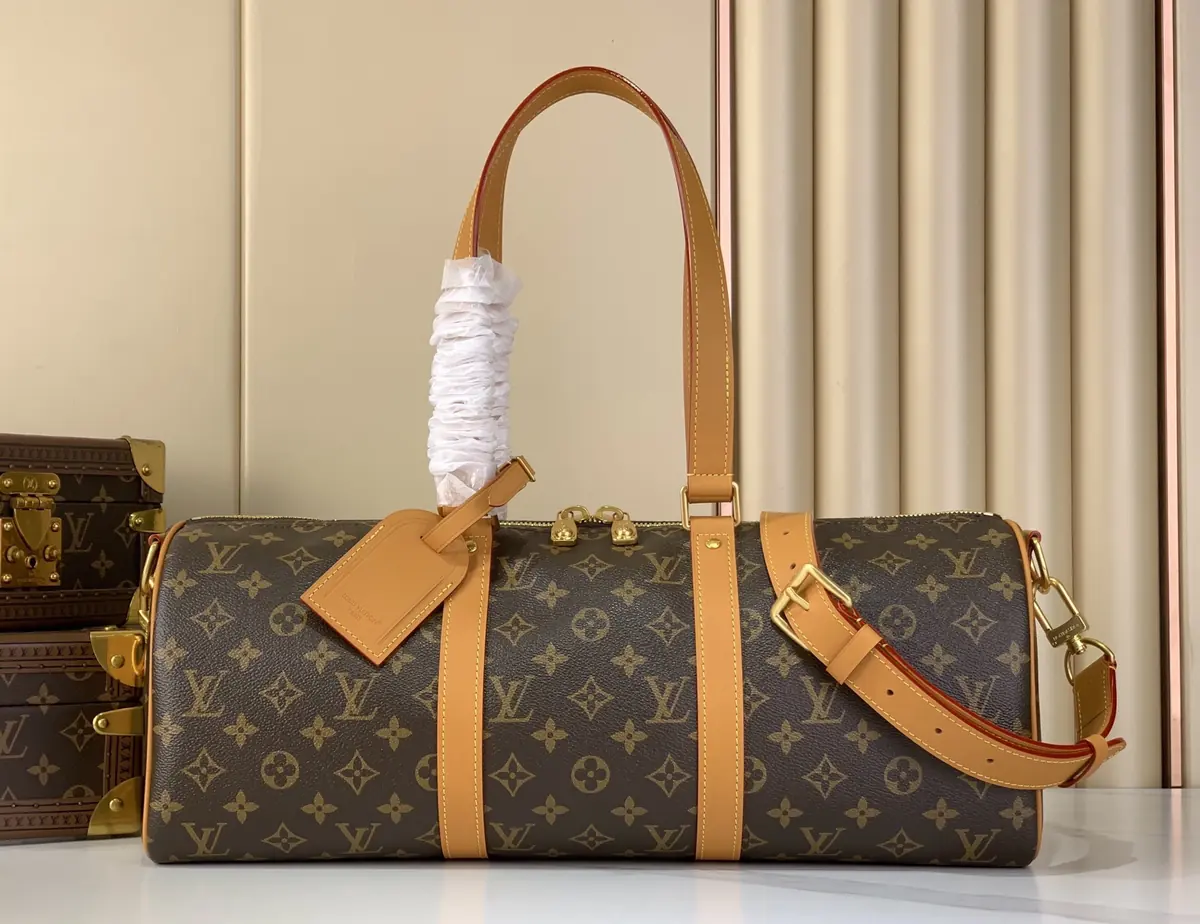 LV Style Beige Leather Travel Bag Lookbook Reference image 1