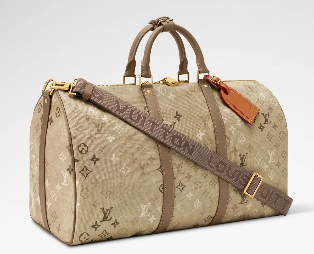 LV Style Beige Leather Travel Bag Lookbook Reference image 2
