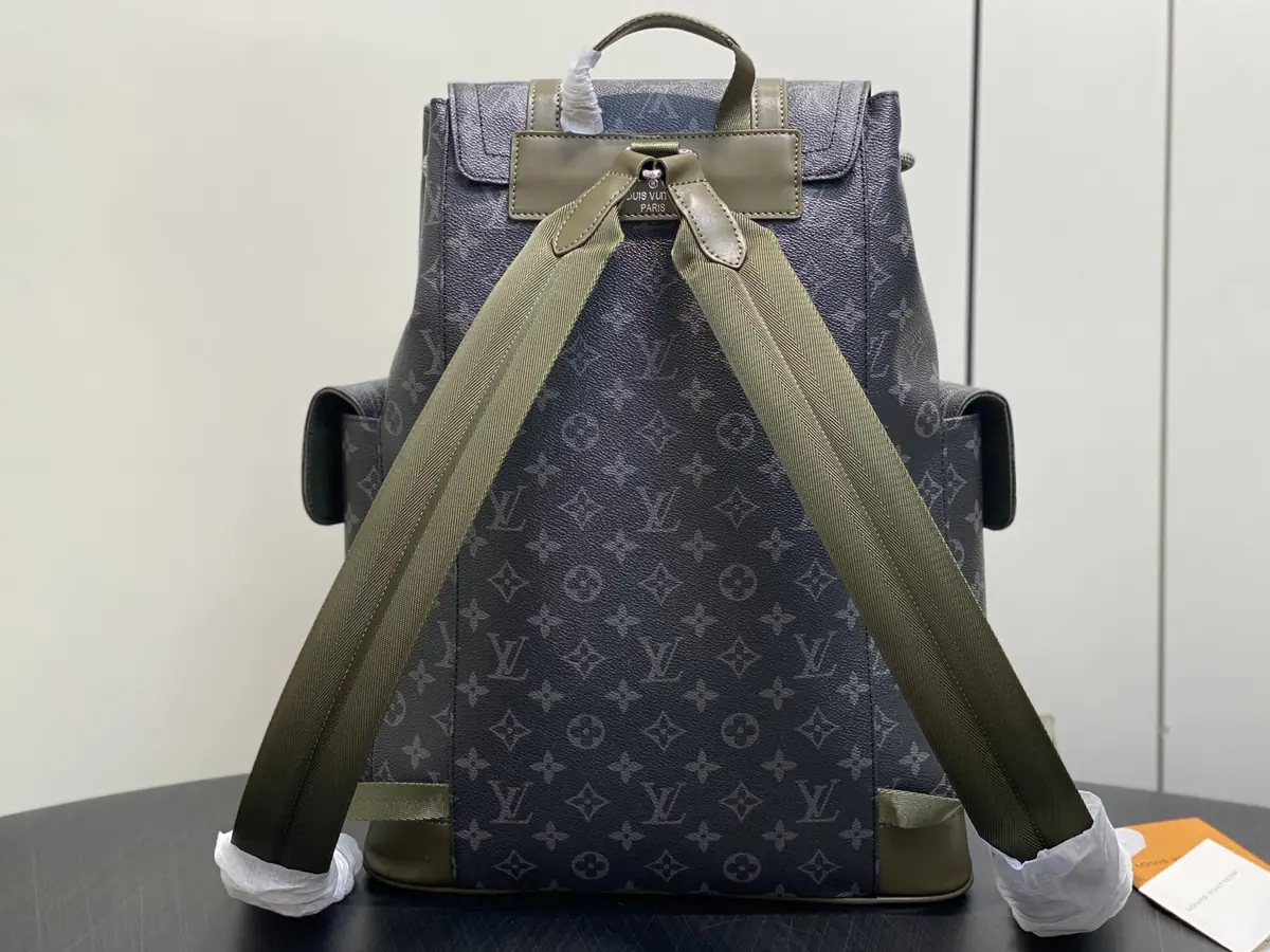 LV Style Black Leather Backpack Bags detail image 3 from source 787685