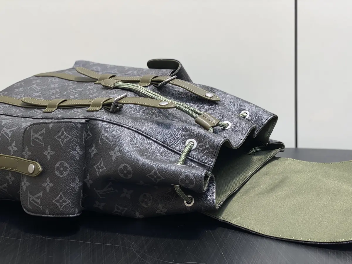 LV Style Black Leather Backpack Bags detail image 7 from source 787685