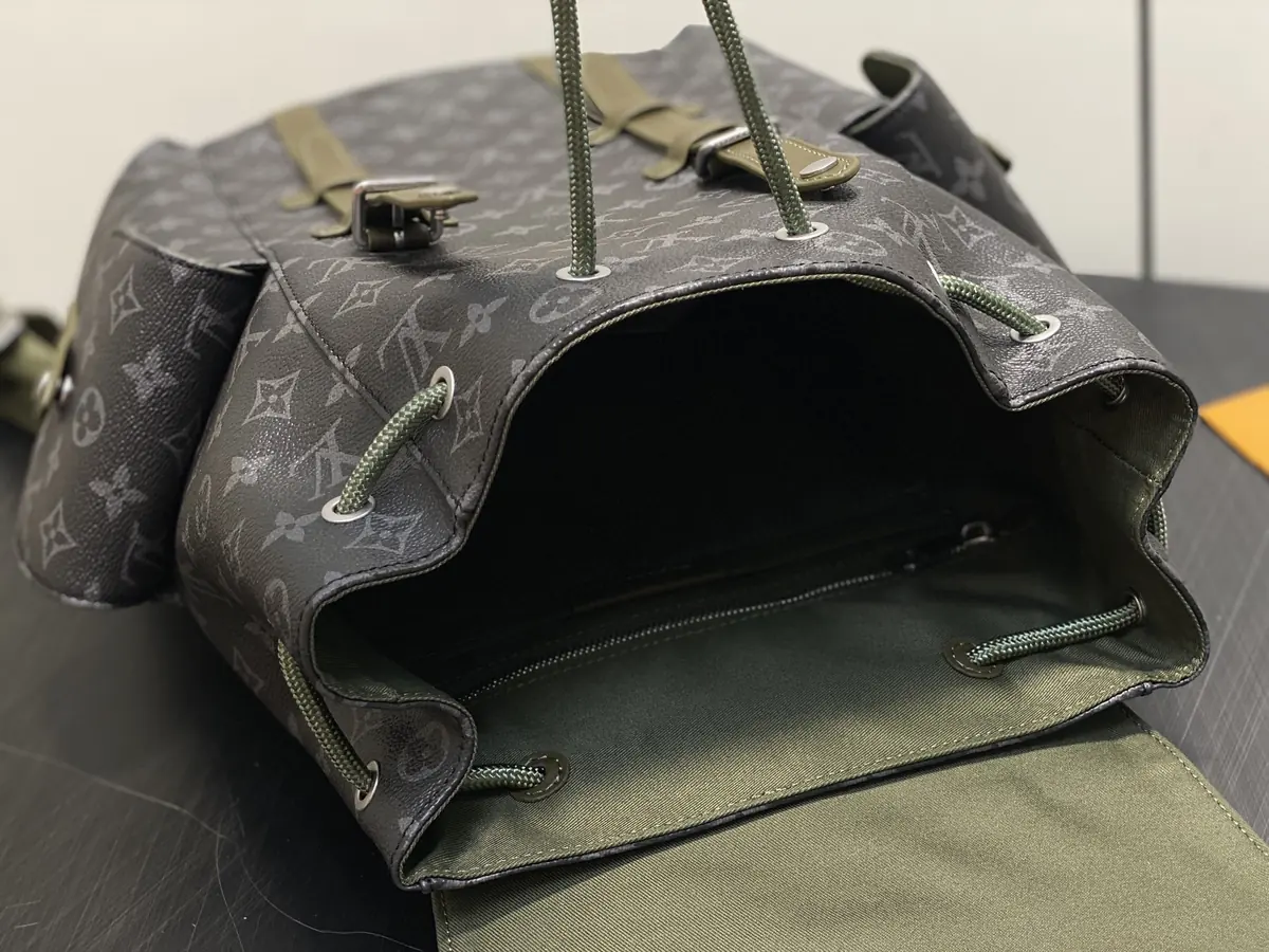 LV Style Black Leather Backpack Bags detail image 9 from source 787685
