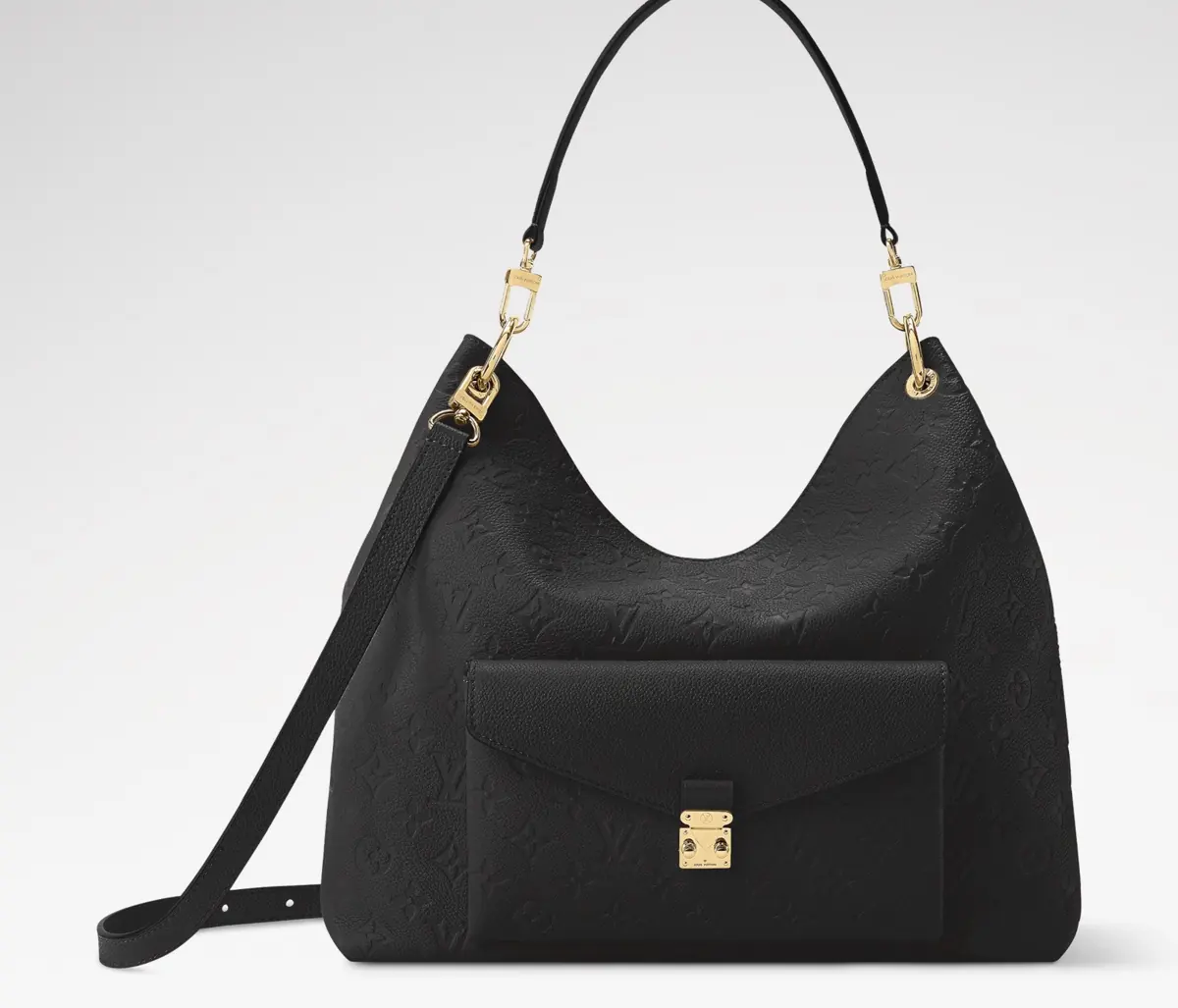 LV Style Black Leather Hobo Bag Lookbook Reference image 1