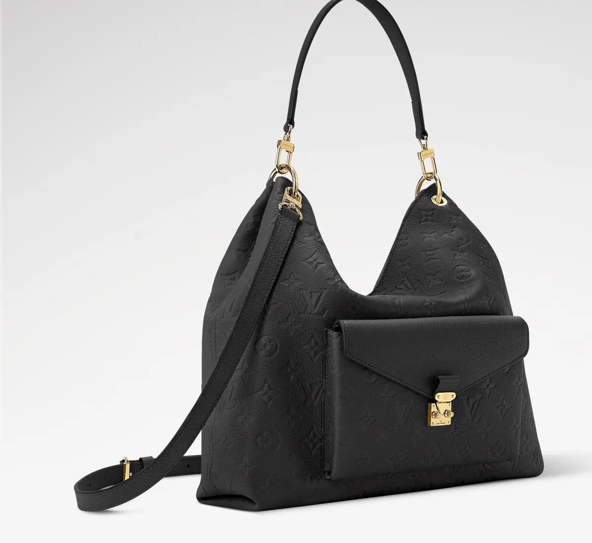 LV Style Black Leather Hobo Bag Lookbook Reference image 3