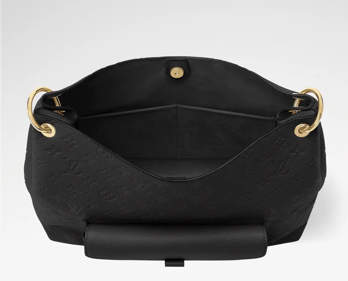 LV Style Black Leather Hobo Bag Lookbook Reference image 4