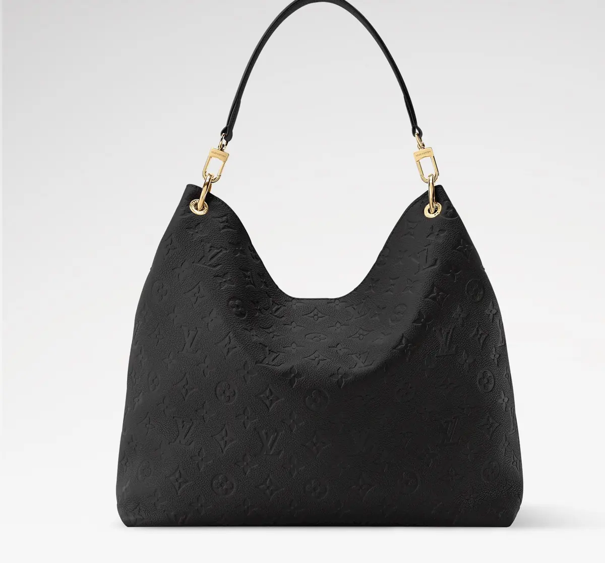 LV Style Black Leather Hobo Bag Lookbook Reference image 5